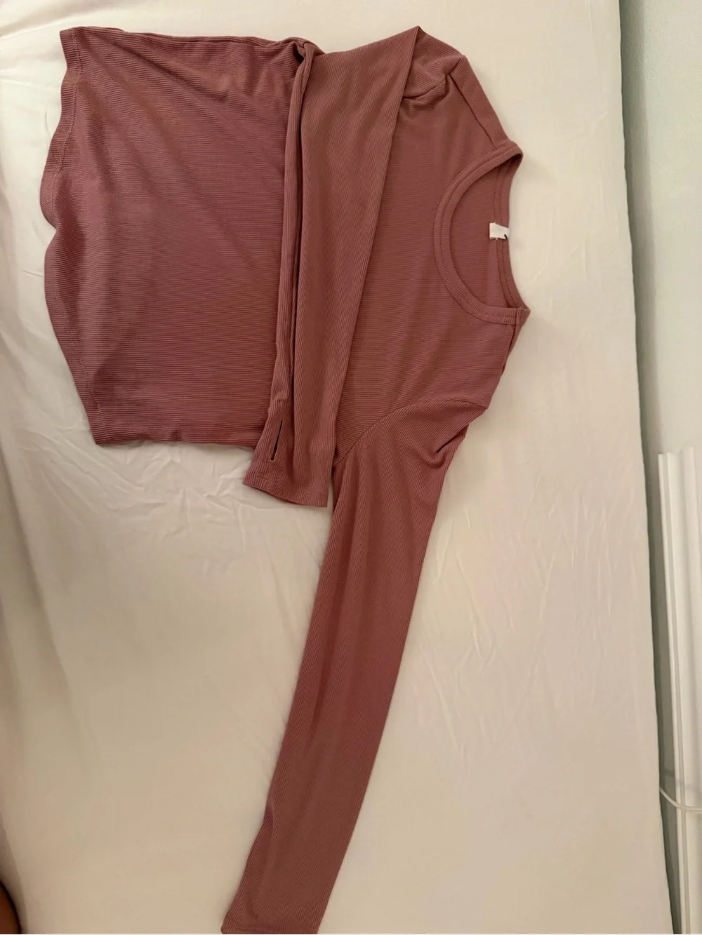 Old Navy Girls Dusty Rose Ribbed Long Sleeve Top